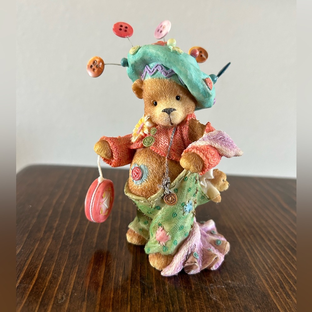 Colorful Button Bear Figurine